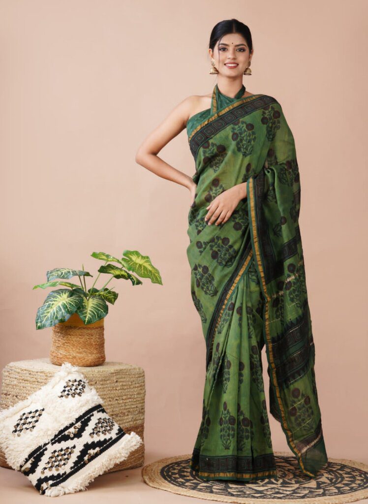 chunri print cotton saree
