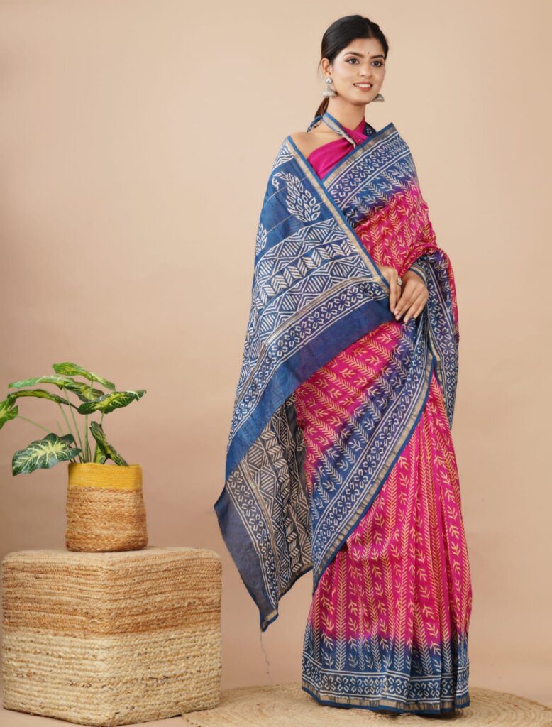 pure cotton bandhani saree