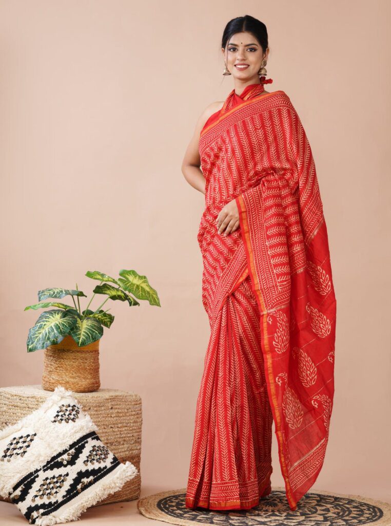 hand batik cotton sarees