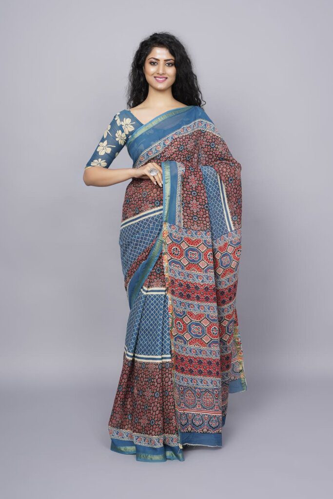 Pure Cotton Saree With Blouse