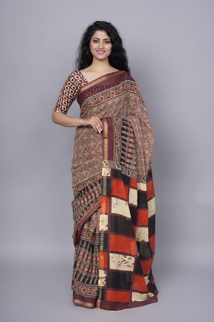 Pure Cotton Printed Saree