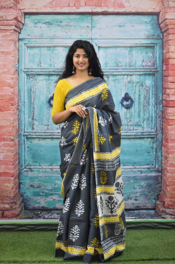 Khandelwal Bagru Print Cotton Saree