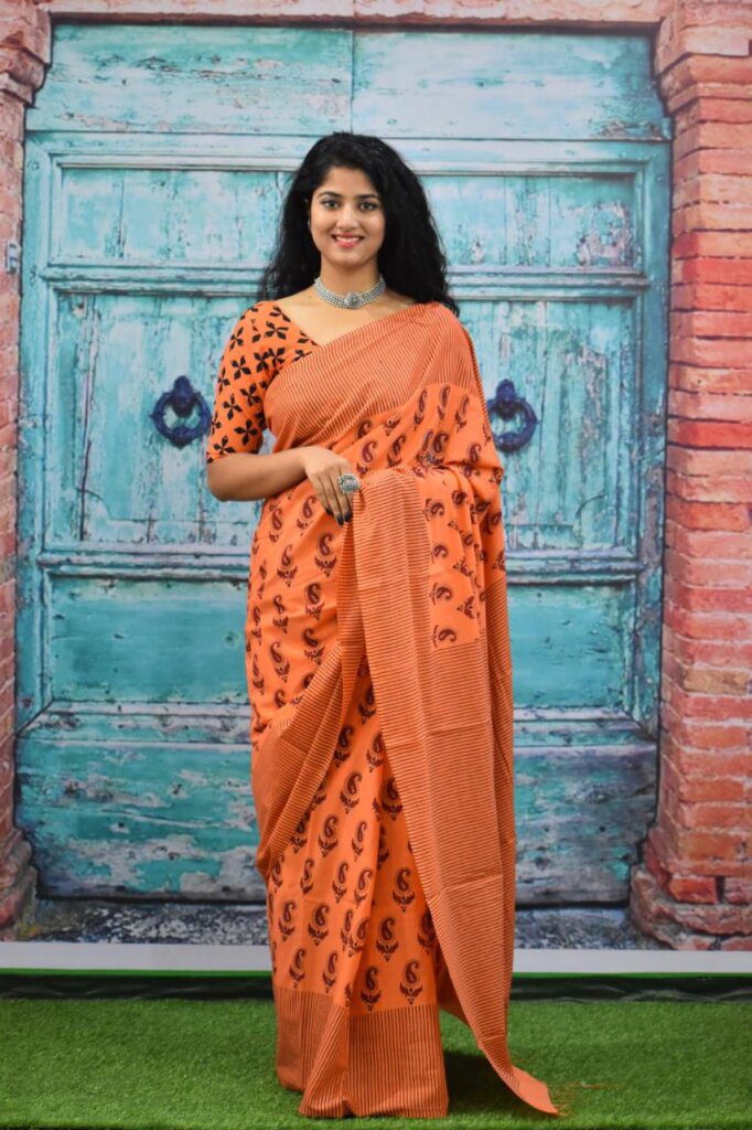 Hand Printed Saree