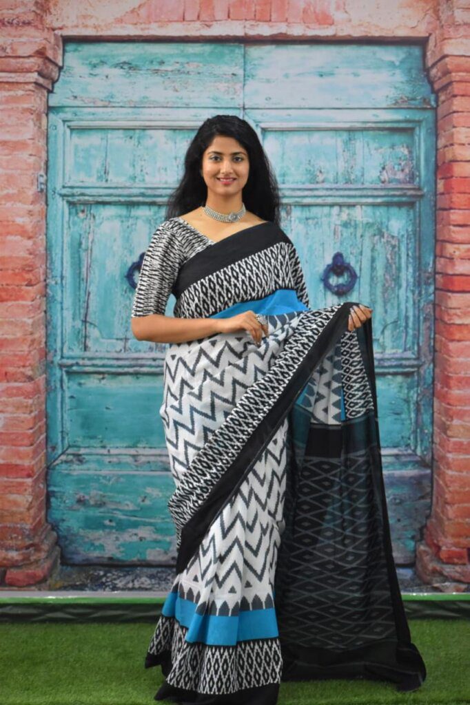 Hand Block Printed Kota Saree