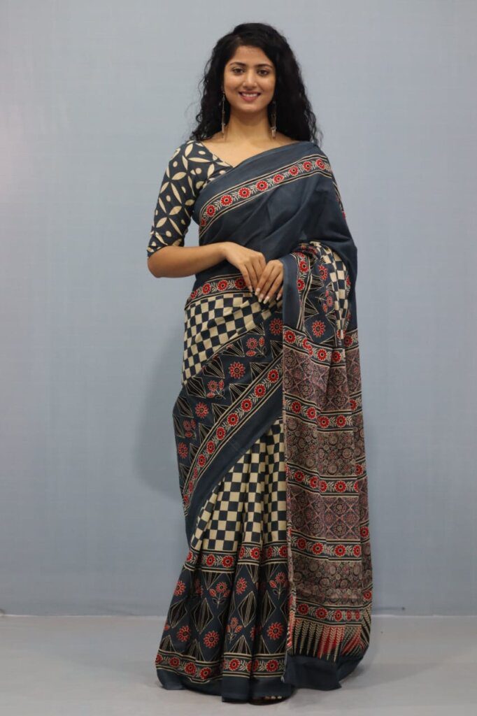 Hand Batik Print Saree