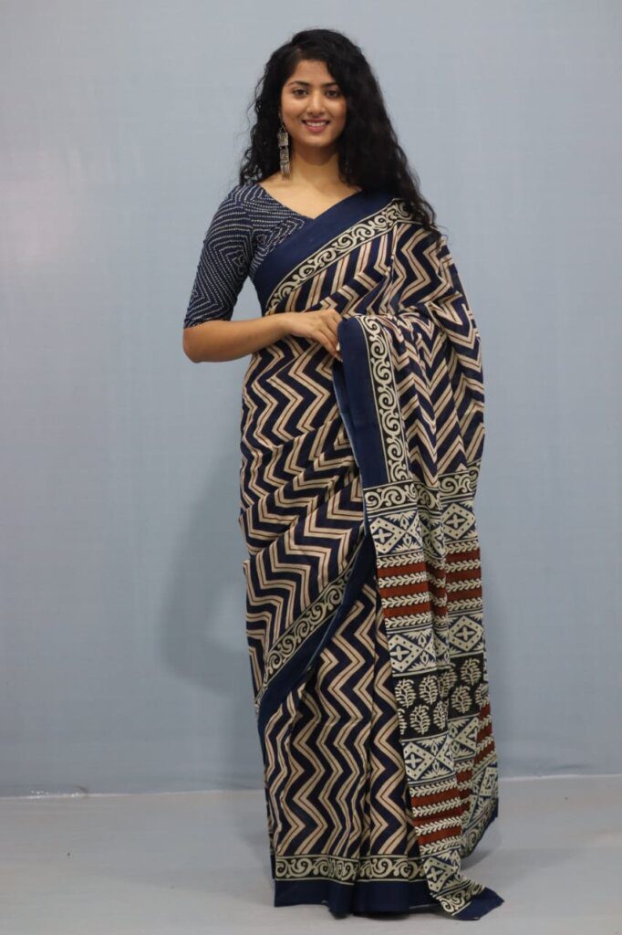 Designer Printed Cotton Saree
