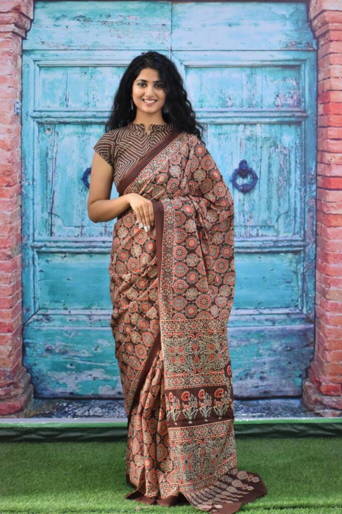 Cotton Bagru Print Saree